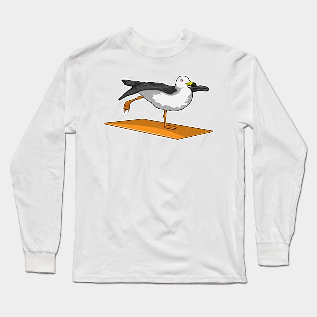 Seagull Yoga Meditation Fitness Long Sleeve T-Shirt by Markus Schnabel